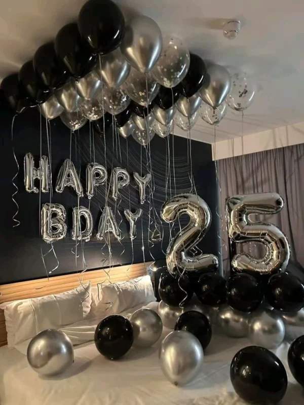 25th Birthday Balloon Setup