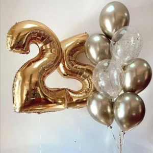 25th Number Gold Bouquet