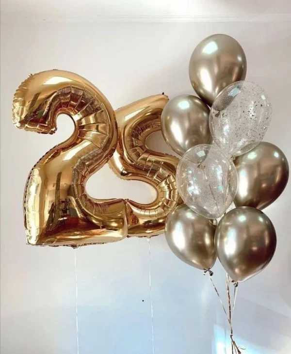 25th Number Gold Bouquet