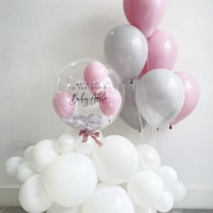 BABY GIRL ARRANGEMENT (CUSTOMIZED GARLANDS BALLOONS)