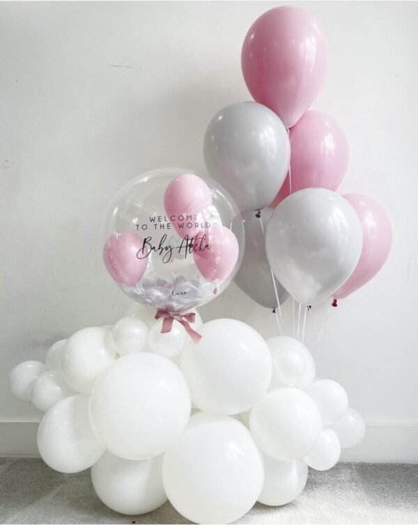 BABY GIRL ARRANGEMENT (CUSTOMIZED GARLANDS BALLOONS)