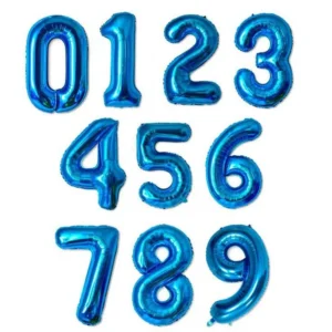 Blue Number Foil Balloons