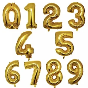 Gold Number Foil Balloon