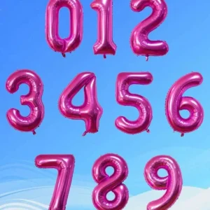 Pink Number Foil Balloons