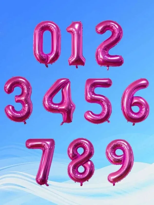 Pink Number Foil Balloons