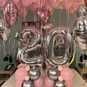 Pink and silver theme Birthday decor