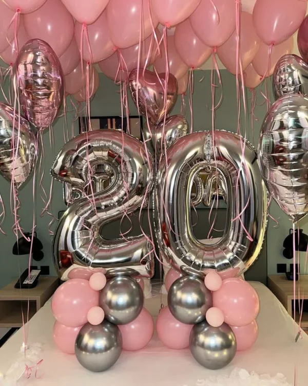 Pink and silver theme Birthday decor