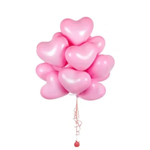 Pink Heart Shape Balloons Bouquet