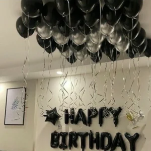 Silver & Black Balloons Decoration