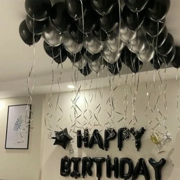 Silver & Black Balloons Decoration