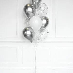 White and Silver Balloons Bouquet