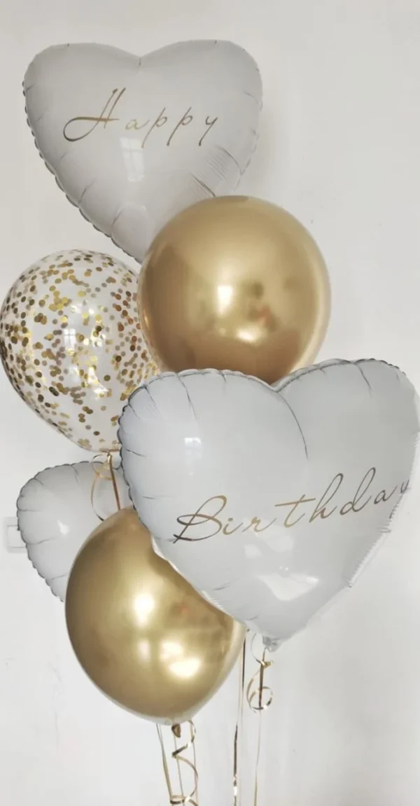 White Heart Foil Balloons