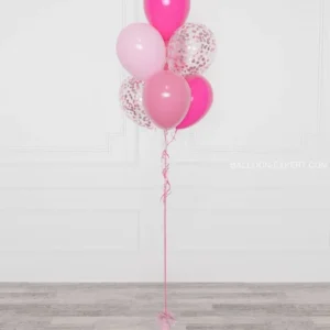 Pink Confetti Balloons Bunch