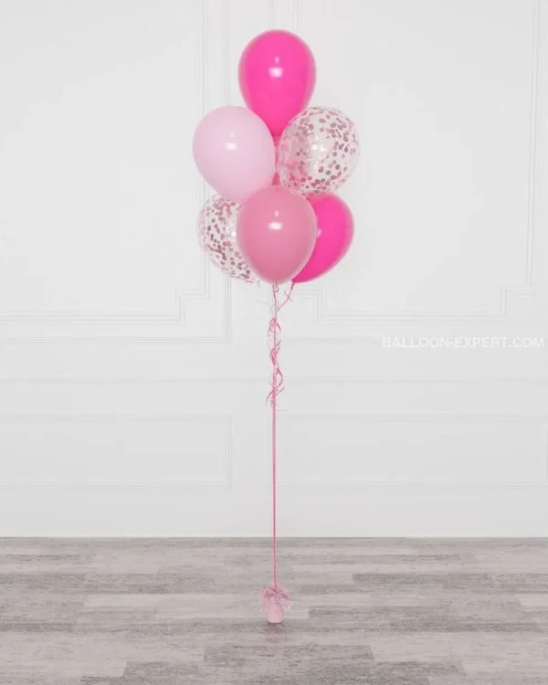 Pink Confetti Balloons Bunch